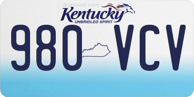 KY license plate 980VCV