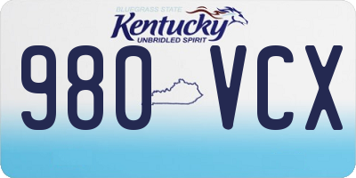 KY license plate 980VCX