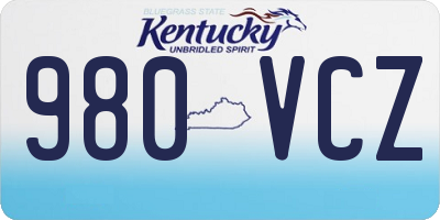KY license plate 980VCZ