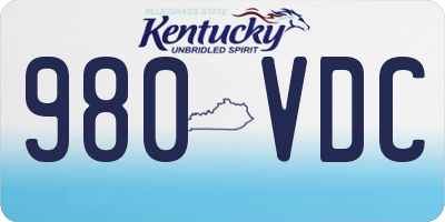 KY license plate 980VDC