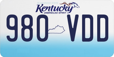 KY license plate 980VDD