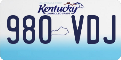 KY license plate 980VDJ