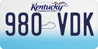 KY license plate 980VDK