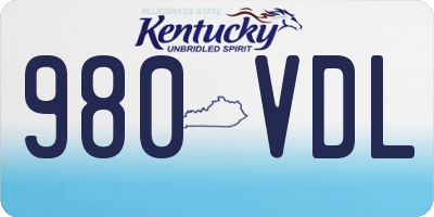 KY license plate 980VDL