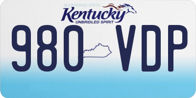 KY license plate 980VDP