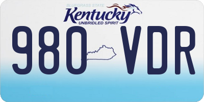 KY license plate 980VDR