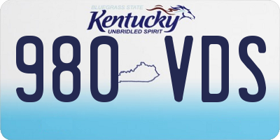 KY license plate 980VDS