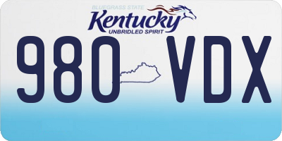 KY license plate 980VDX