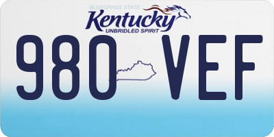 KY license plate 980VEF