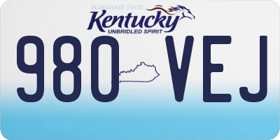 KY license plate 980VEJ