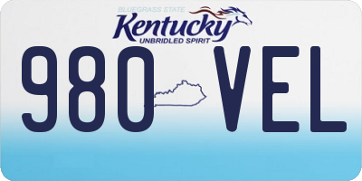 KY license plate 980VEL