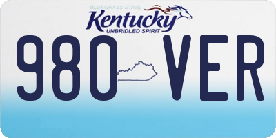 KY license plate 980VER