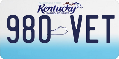 KY license plate 980VET