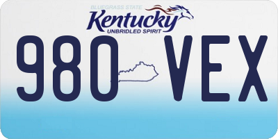 KY license plate 980VEX