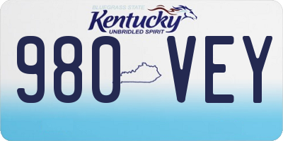KY license plate 980VEY