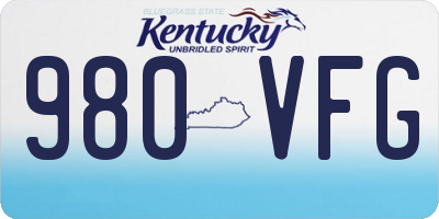 KY license plate 980VFG