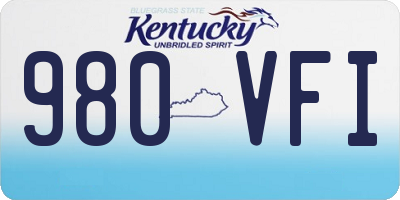KY license plate 980VFI