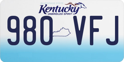 KY license plate 980VFJ