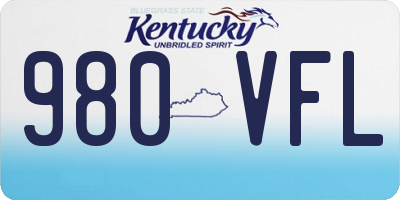 KY license plate 980VFL