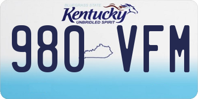 KY license plate 980VFM