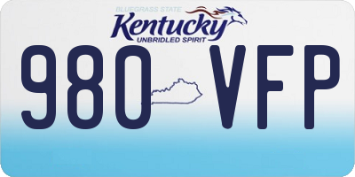 KY license plate 980VFP