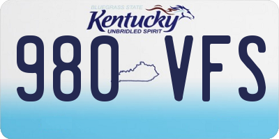 KY license plate 980VFS