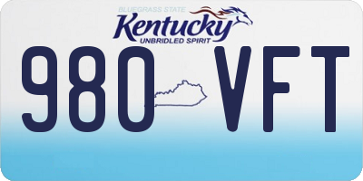 KY license plate 980VFT
