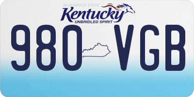 KY license plate 980VGB