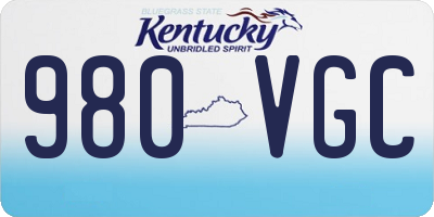 KY license plate 980VGC