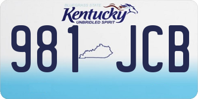 KY license plate 981JCB