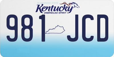 KY license plate 981JCD