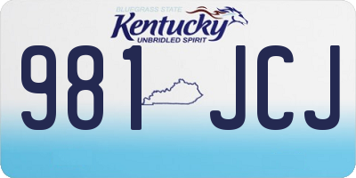 KY license plate 981JCJ