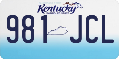 KY license plate 981JCL