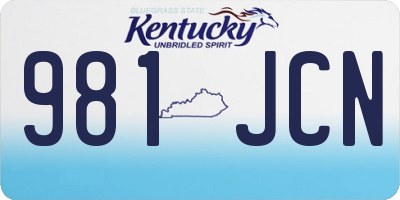 KY license plate 981JCN