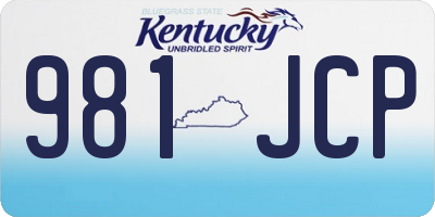 KY license plate 981JCP