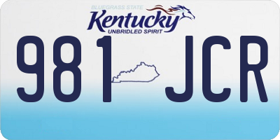 KY license plate 981JCR