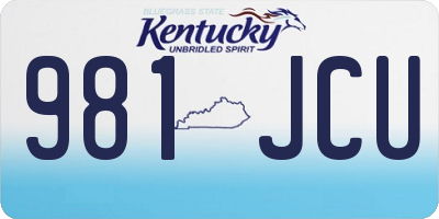 KY license plate 981JCU