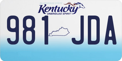 KY license plate 981JDA