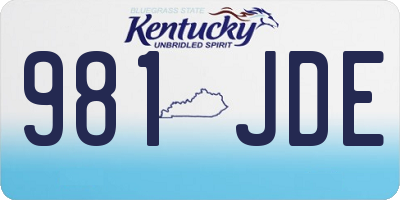 KY license plate 981JDE