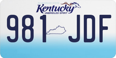 KY license plate 981JDF