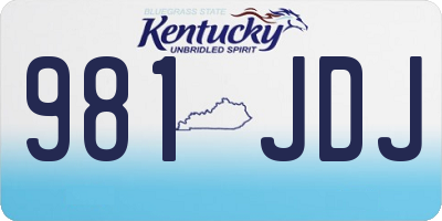 KY license plate 981JDJ