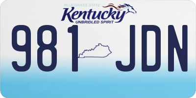 KY license plate 981JDN