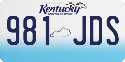 KY license plate 981JDS