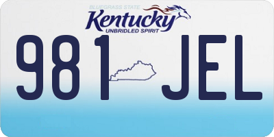 KY license plate 981JEL