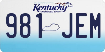 KY license plate 981JEM