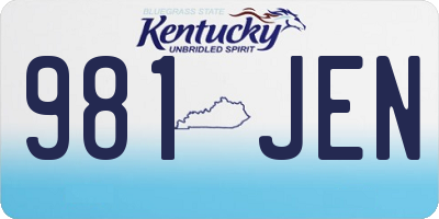 KY license plate 981JEN