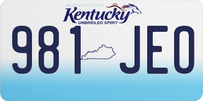 KY license plate 981JEO