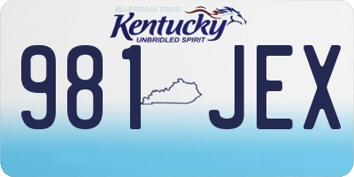 KY license plate 981JEX
