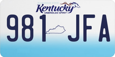 KY license plate 981JFA