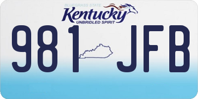 KY license plate 981JFB